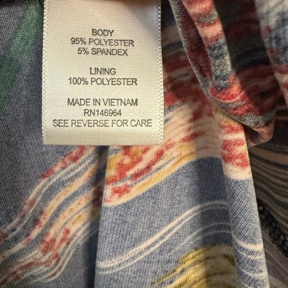 Signature by Robbie Bee Multicolor w Gold Tie Knot Dress Bell Sleeves Si… - Picture 17 of 17